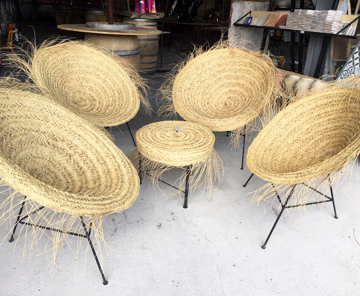 salon de jardin : osier et doum